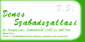 denes szabadszallasi business card